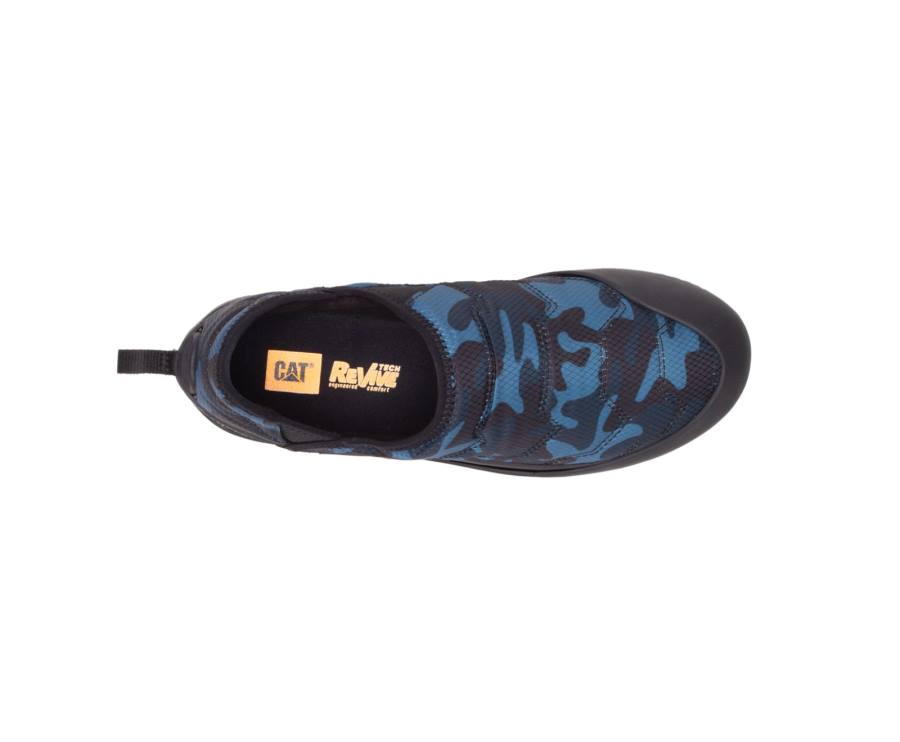 Caterpillar CAT Crossover Slip On Vrijetijdsschoenen Dames Blauw Camo | CAT-775KO