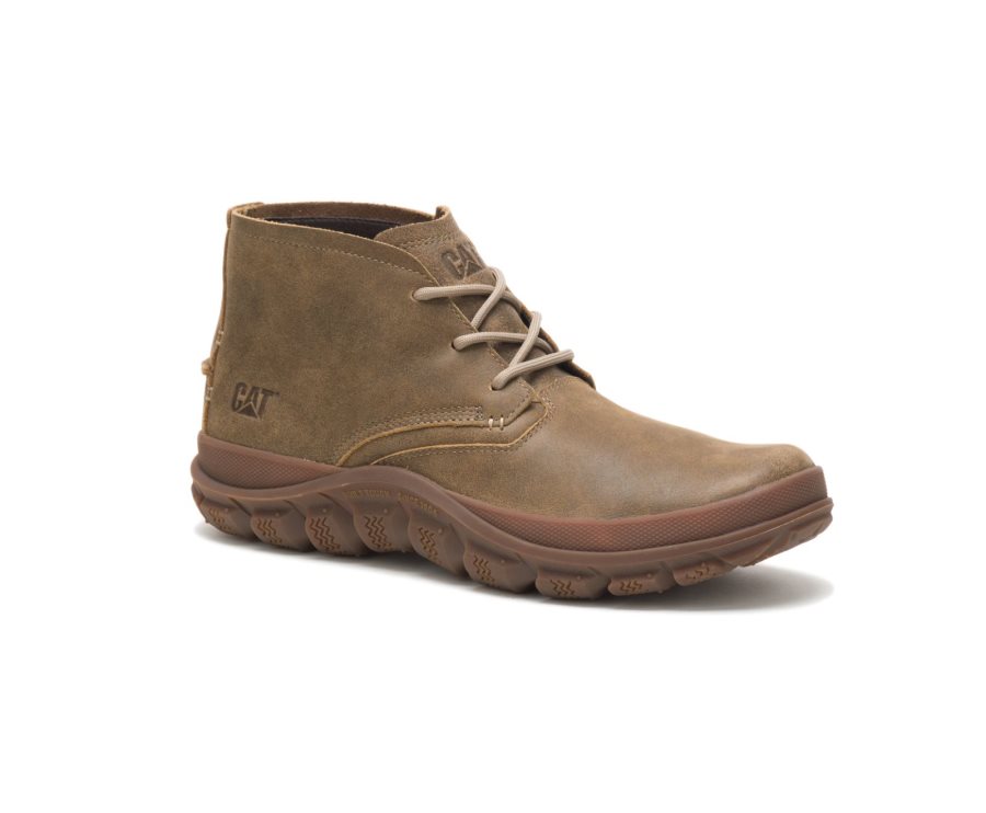 Caterpillar CAT Fused Tri Mid Boot Leren Laarzen Heren Bruin Groen | CAT-314PN