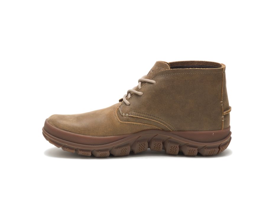 Caterpillar CAT Fused Tri Mid Boot Leren Laarzen Heren Bruin Groen | CAT-314PN