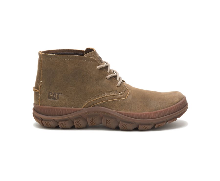 Caterpillar CAT Fused Tri Mid Boot Leren Laarzen Heren Bruin Groen | CAT-314PN