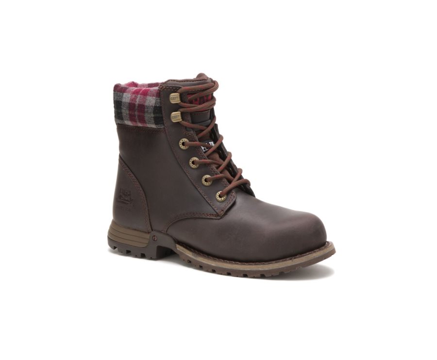 Caterpillar CAT Kenzie Steel Neus Werklaarzen Dames Chocola | CAT-238FY