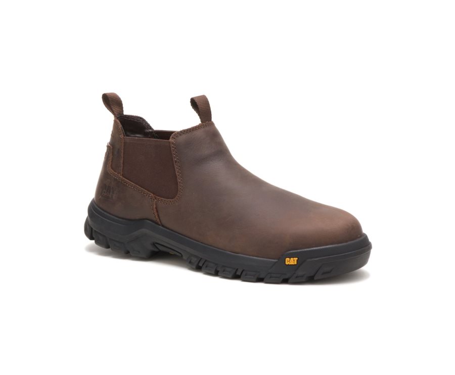 Caterpillar CAT Outline Slip-On Steel Neus Vrijetijdsschoenen Heren Bruin | CAT-975DP