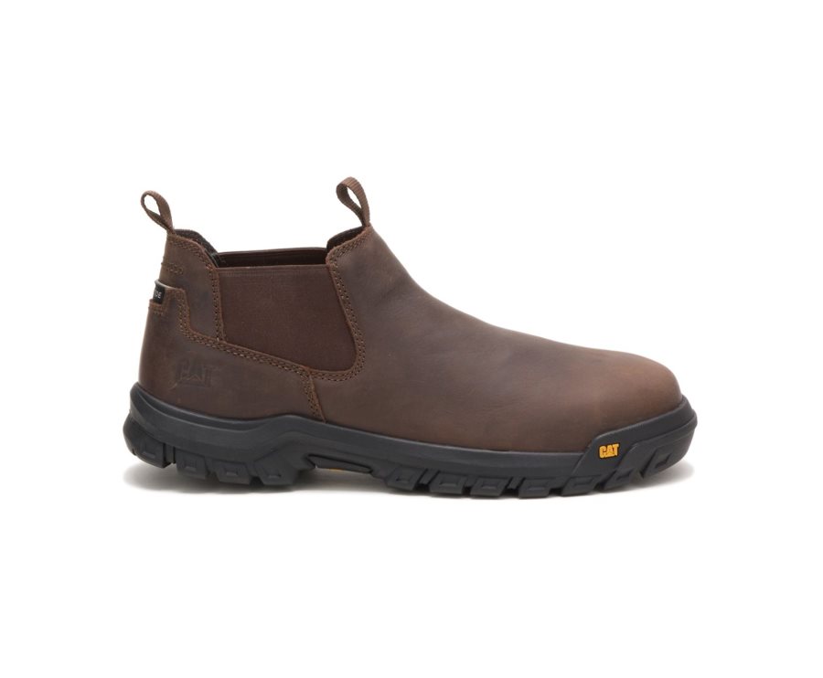 Caterpillar CAT Outline Slip-On Steel Neus Vrijetijdsschoenen Heren Bruin | CAT-975DP