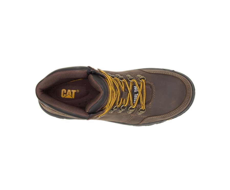 Caterpillar CAT Outline Steel Neus Werklaarzen Heren Bruin | CAT-483WG