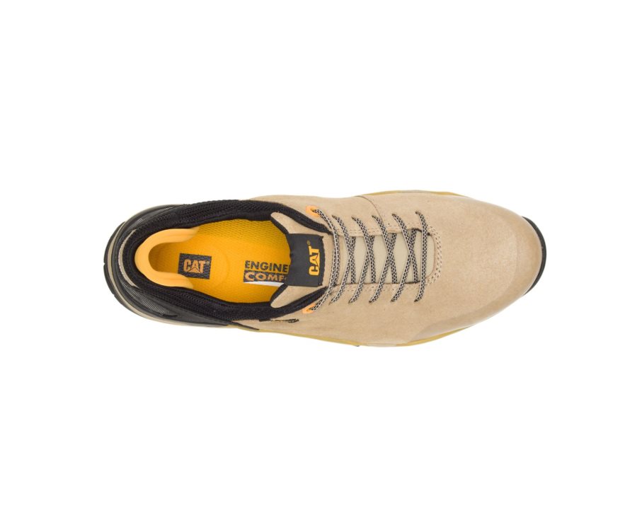 Caterpillar CAT Sprint Suede Alloy Neus Sneakers Heren Bruin Zwart | CAT-718JH