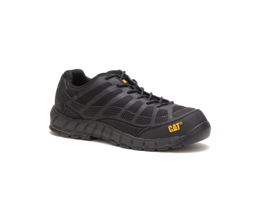 Caterpillar CAT Streamline Composite Neus Sneakers Heren Zwart Zwart | CAT-610FN