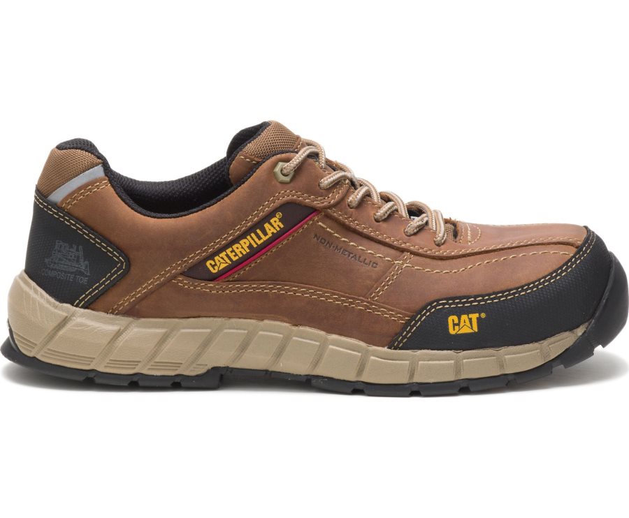 Caterpillar CAT Streamline Leren Composite Neus Sneakers Heren Bruin | CAT-105KV