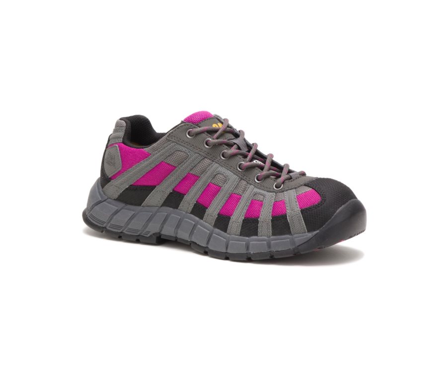 Caterpillar CAT Switch Steel Neus Werkschoenen Dames Diepgrijs Roze | CAT-935DT